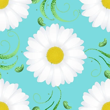 Artwork thumbnail, Fresh Spring Daisy Flower Pattern by GeoArtDesign