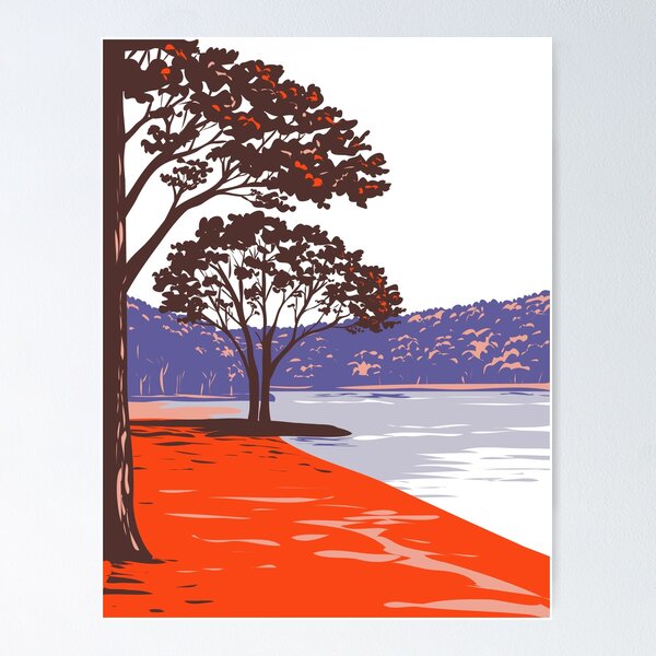 Item preview, Mousetail Landing State Park en la orilla oriental del río Tennessee Perry County Linden Tennessee USA WPA Poster Art designed and sold by patrimonio.