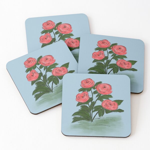 Item preview, PINK ROSES ON BLUE designed and sold by Shelly  Moore.