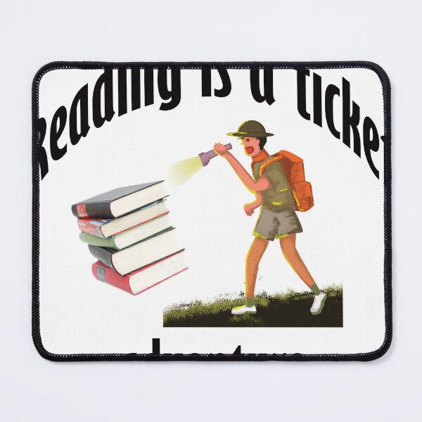 Item preview, Reading is a ticket to adventure, camping man designed and sold by Mood Coffee art.