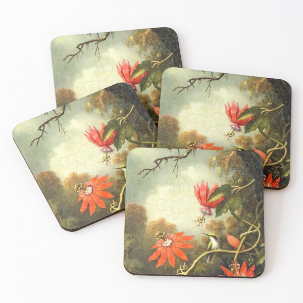 Item preview, Hummingbird and Passionflowers: Martin Johnson Heade - Painting Artwork Enhanced For Brighter Colors designed and sold by MonochromaKey.