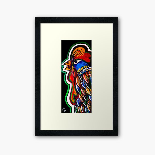 Folk Feathers Framed Art Print