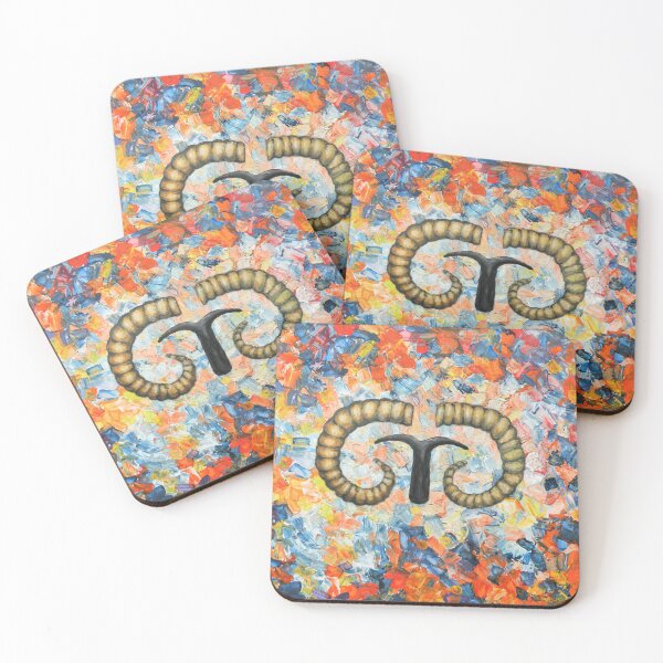 Item preview, Abstract airies zodiac sign handpainted acrylic art design   designed and sold by EglesCreations.