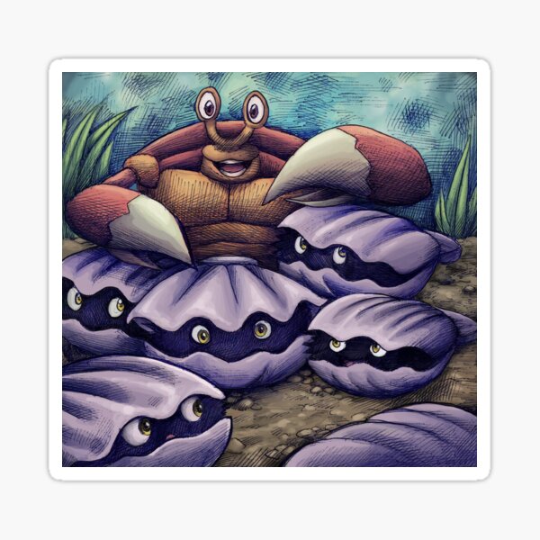 oysters and a crab Sticker