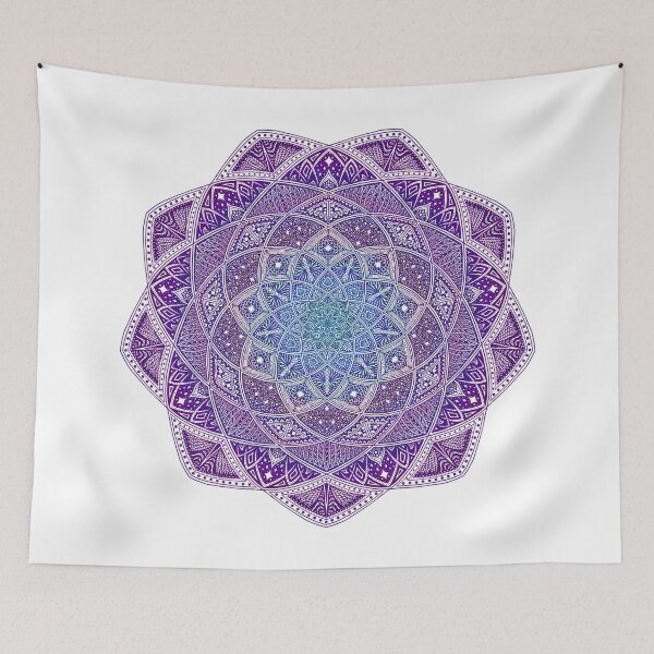 Item preview, Blue and Purple Starry Night Nine-Point Mandala designed and sold by Suzanne Uchytil.