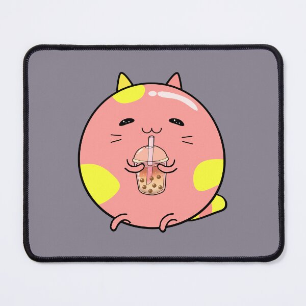 Item preview, Round Chubby Cat drinking boba milk  designed and sold by lazarosdesign.