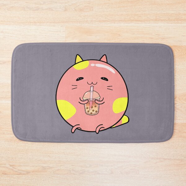 Item preview, Round Chubby Cat drinking boba milk designed and sold by lazarosdesign.