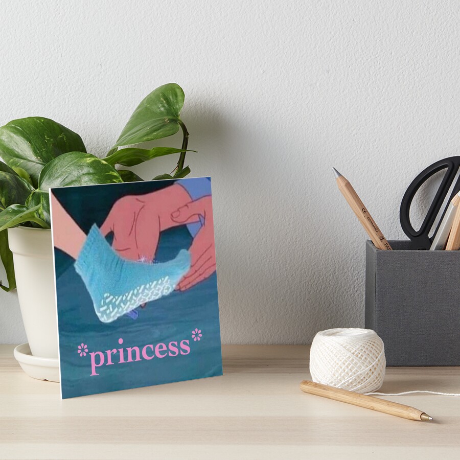 "Grippy Socks Princess Meme" Art Board Print by EtherealEnigma Redbubble