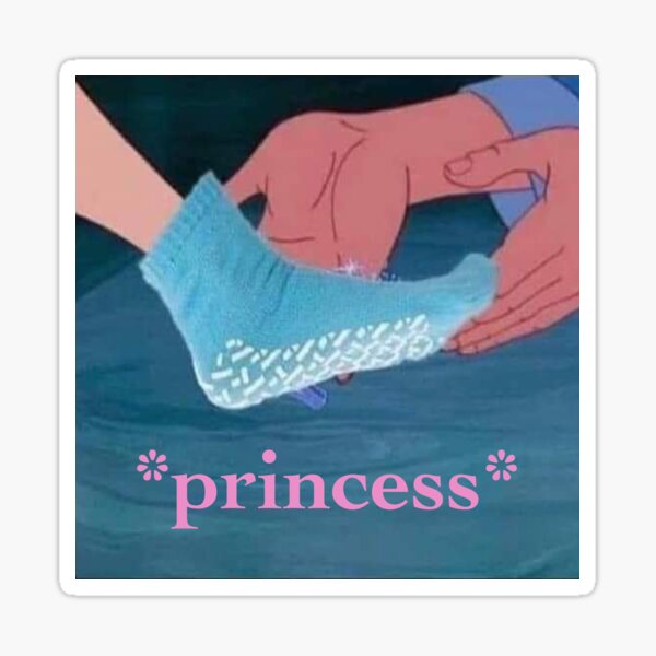 Grippy Socks Princess Meme Sticker