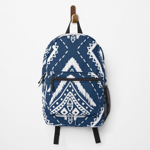 Item preview, Native American White diamond on indigo blue geometric ethnic oriental pattern traditional designed and sold by nativeStor.