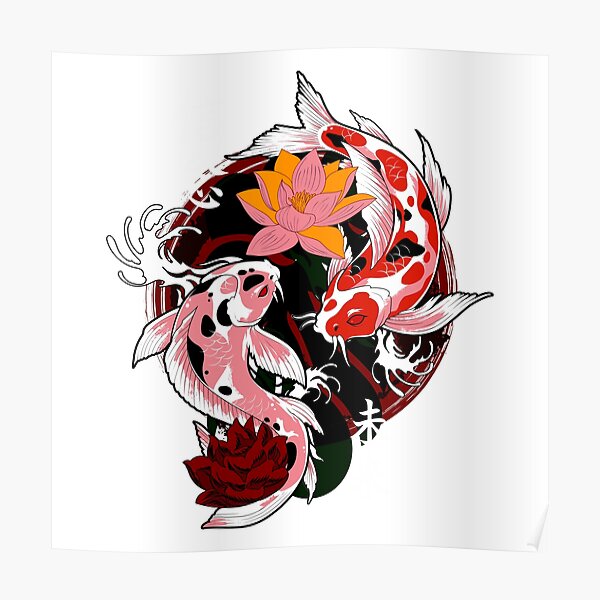 Yakuza Japanese tattoos, koi fish pond, floral water original Yakuza Japanese Tattoos, Koi Fish Pond, Floral Water Original