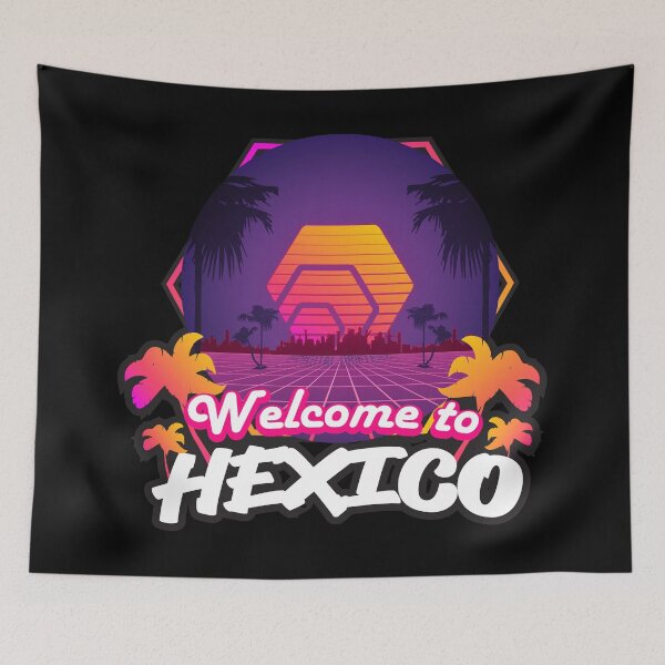 Item preview, Welcome to Hexico! Tropical Retro Future Crypto Design designed and sold by Digi-Drifterz.