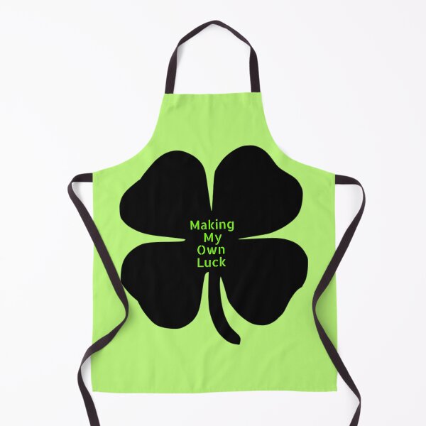 Item preview, Making My Own Luck--Black and Green 4 Leaf Clover Minimalistic Graphic (on Lime Green) designed and sold by GladBlackLamb.