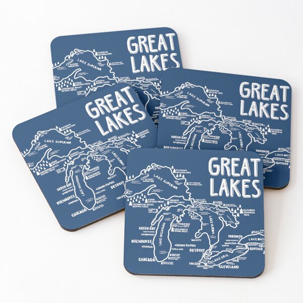 Item preview, Great Lakes Map  designed and sold by fiberandgloss.