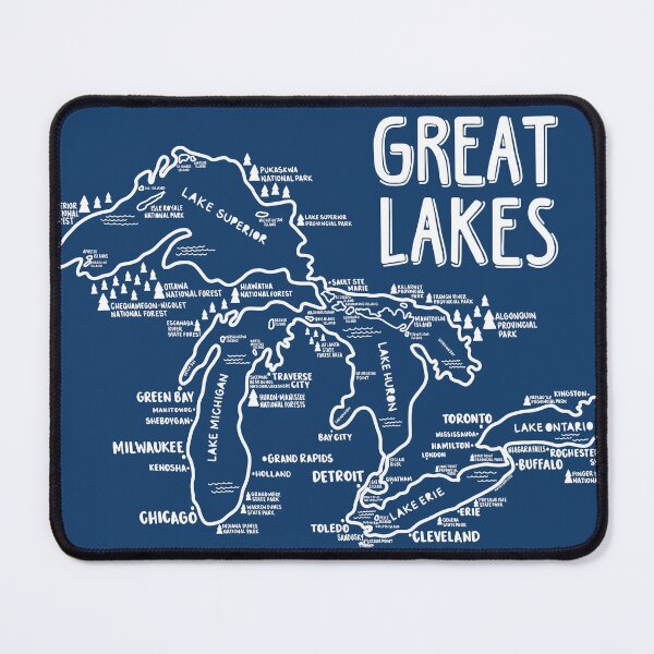 Item preview, Great Lakes Map  designed and sold by fiberandgloss.