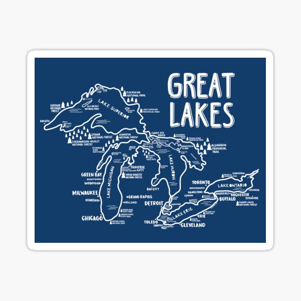 Item preview, Great Lakes Map  designed and sold by fiberandgloss.