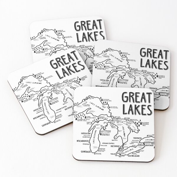 Item preview, Great Lakes Map  designed and sold by fiberandgloss.