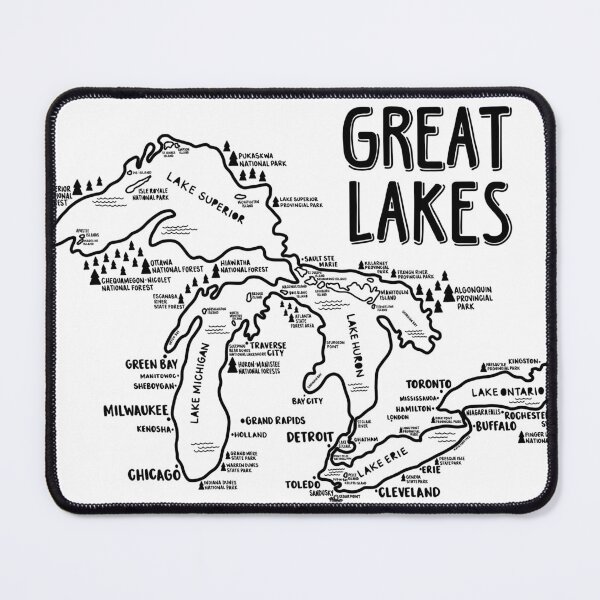 Item preview, Great Lakes Map designed and sold by fiberandgloss.