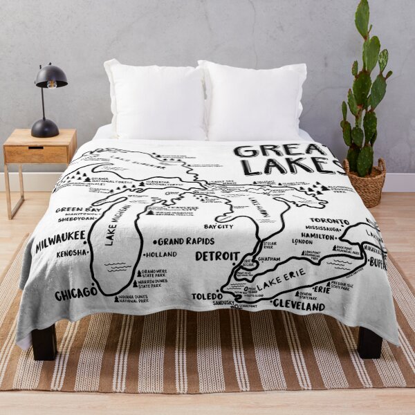 Item preview, Great Lakes Map designed and sold by fiberandgloss.