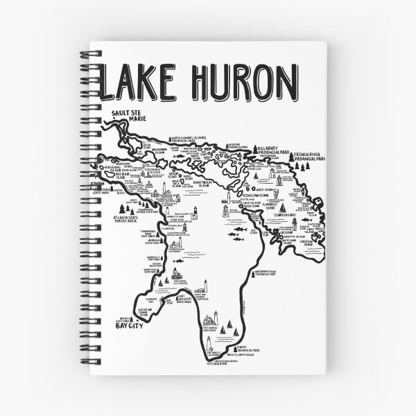 Item preview, Lake Huron Map  designed and sold by fiberandgloss.