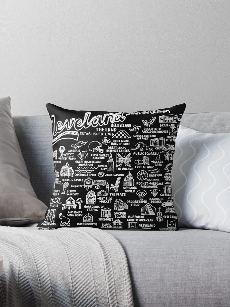 Cleveland Map Pillow - Ohio Map good Pillow 18x18