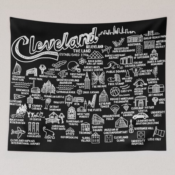 Item preview, Cleveland Ohio Map  designed and sold by fiberandgloss.