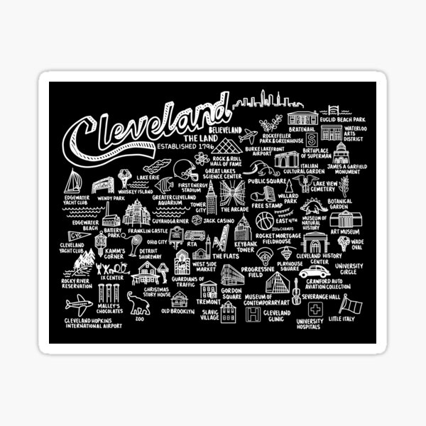 Item preview, Cleveland Ohio Map  designed and sold by fiberandgloss.