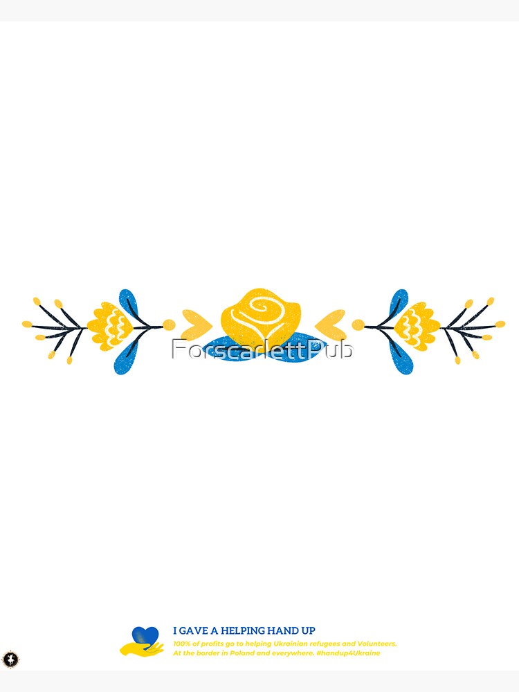 "Helping Hand Up Ukraine Fundraiser Ukrainian Flowers" Sticker for