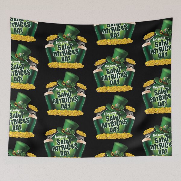 Item preview, Saint Patrick's Day festive beer, pot of gold and leprechaun hat design designed and sold by La Cartoonista.
