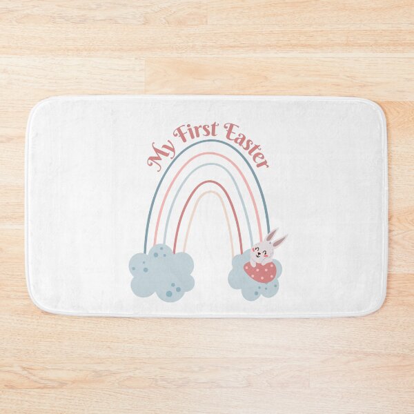 Item preview, My First Easter - Cute Boho Easter Egg Basket with Bunny & Rainbow designed and sold by BeebsAndNugget.