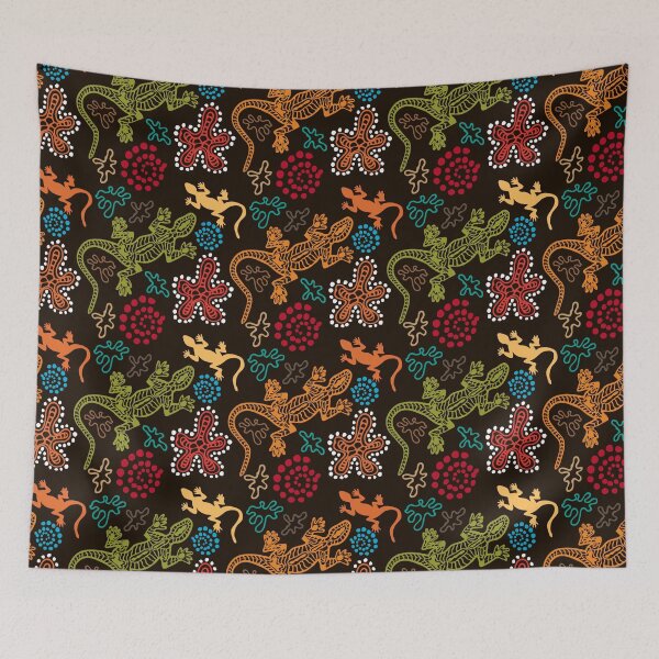 Item preview, Boho lizard pattern with Australian aboriginal arts designed and sold by SweetThreads79.
