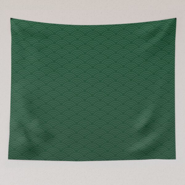 Item preview, Seigaiha Pattern in Pine Green Color designed and sold by Takeda-art.