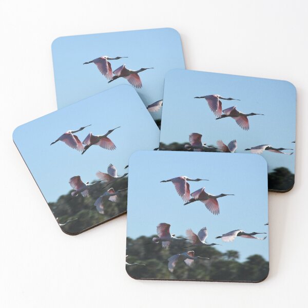 Item preview, Roseate Spoonbills in Flight  designed and sold by desdemona47.