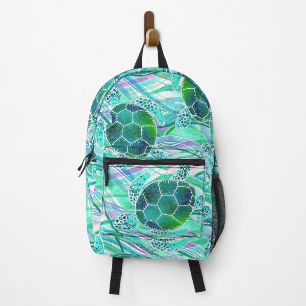 Item preview, Green Turtles On Abstract Waves Pattern designed and sold by SweetThreads79.