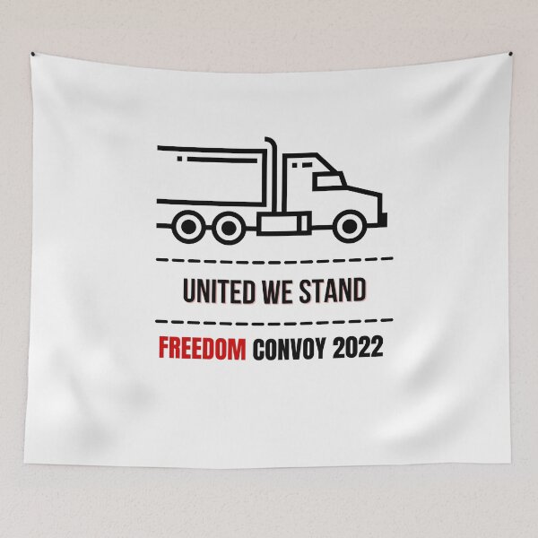 Artikelvorschau, United We Stand – Freedom Convoy 2022 (Weiß) entworfen und verkauft von Free2BeMeShop.