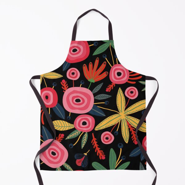 Item preview, Mid-Century Modern Red Floral Designs On Black designed and sold by DEC02.