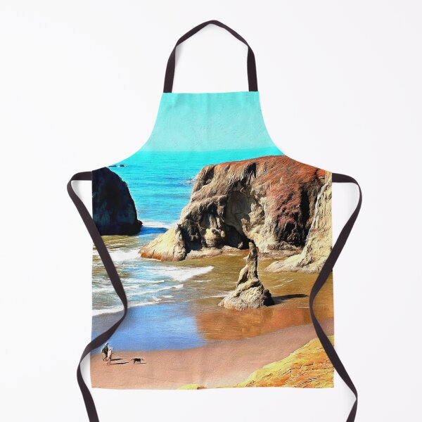 Item preview, Beach Walk with Dog at Face Rock Scenic Park in Bandon Oregon designed and sold by SeaChangeDesign.