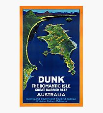 Australia Dunk Restored Vintage Travel Poster Photographic Print