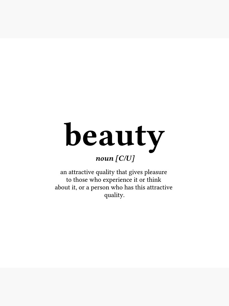 Beauty Word Definition Center Black Text