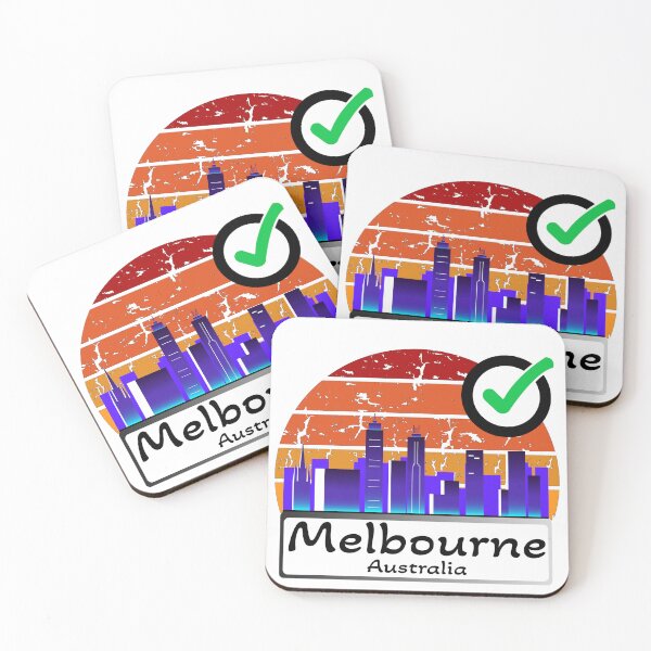 Item preview, Melbourne - australia Skyline vintage color designed and sold by WhereIsTravis.