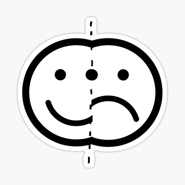 Vista previa del artículo con la obra «Cara sonriente y cara triste», diseñado y vendido por i-longmanshop.