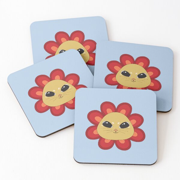 Item preview, Cat Red Flower Smiling Meow Wide Eyed designed and sold by NamColors.