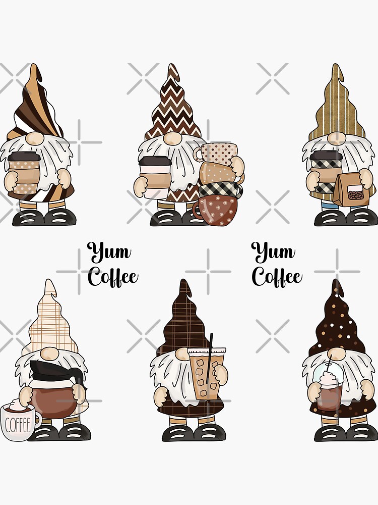 Coffee Gnomes Sticker Set Coffee Lovers Gift Coffee Drinkers 