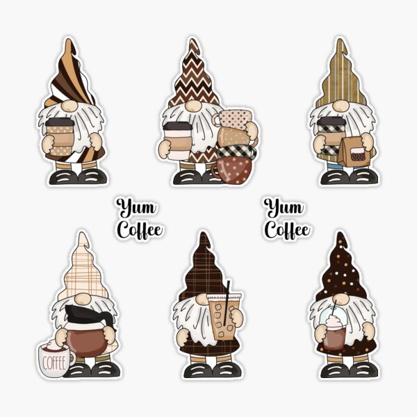 Coffee Gnomes Sticker Set Coffee Lovers Gift Coffee Drinkers 