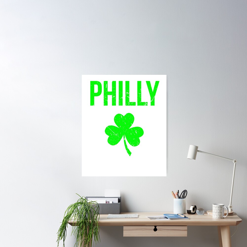 philadelphia phillies hoodie st patrick day sweatshirt irish green shamrock  med