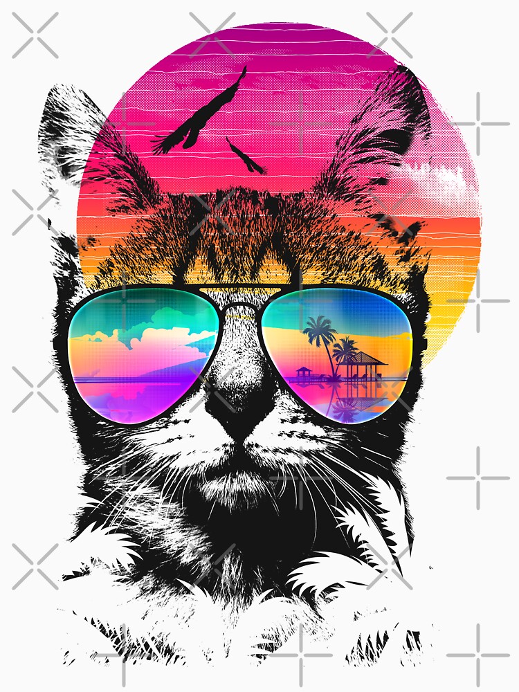 Thumbnail 7 of 7, Classic T-Shirt, Summer Cat designed and sold by clingcling.