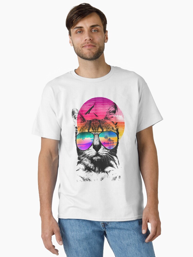 Thumbnail 1 of 7, Classic T-Shirt, Summer Cat designed and sold by clingcling.