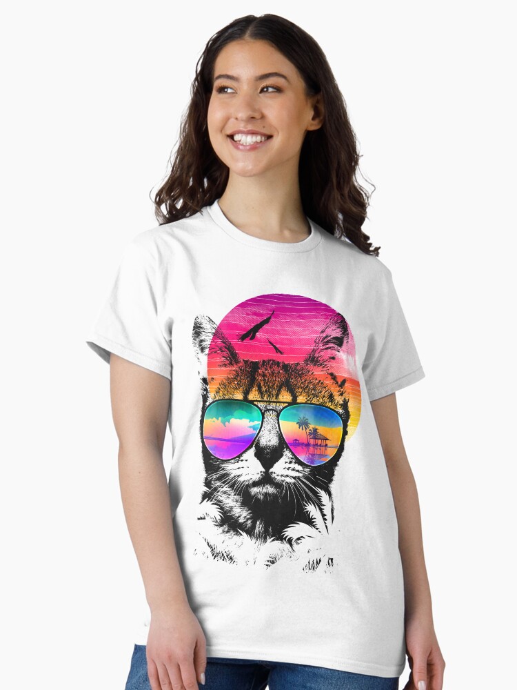 Thumbnail 2 of 7, Classic T-Shirt, Summer Cat designed and sold by clingcling.