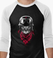Camiseta ¾ bicolor para hombre Gato aventurero