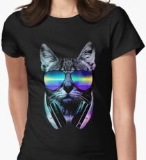 Music Lover Cat Women's Fitted T-Shirt